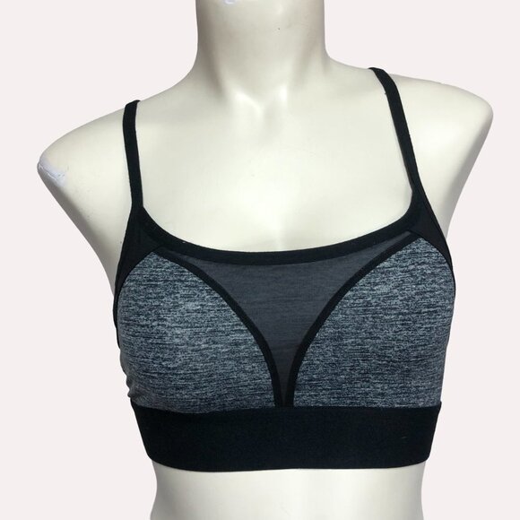 PINK Victoria's Secret Black/Grey Ultimate Unlined Athletic Sports Bra Size XS - Picture 1 of 8